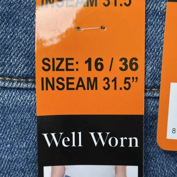 Well Worn Women's Size 16 / 36 Wide Leg Jeans Blue H0729 - Picture 4 of 7